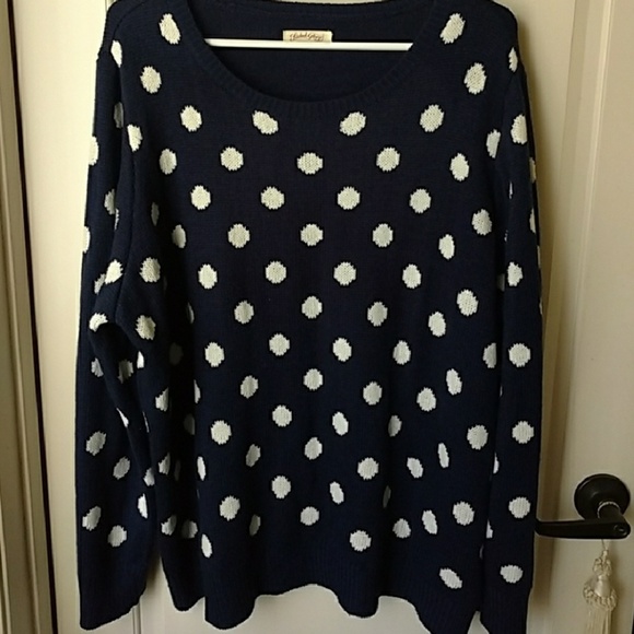 Faded Glory Sweaters - Navy blue polka dot sweater